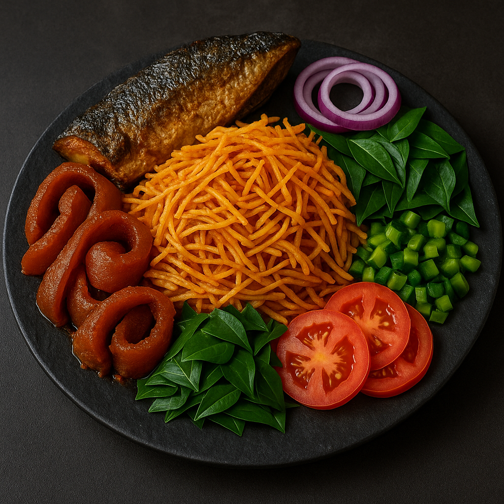 Delicious food delivery spread